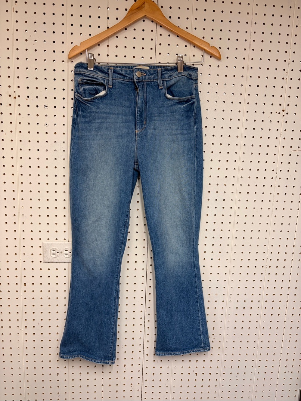 L'AGENCE Mediun Wash  Blue Straight-Leg Jeans